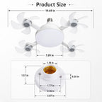 Screw in Ceiling Fan Light with Remote Control 19.7 Inch Foldable LED Socket Fan Light E26 Medium Base Ceiling Fan with 4 Fan Blades Quiet Airflow Bright Lighting Easy Installation for Bedroom Kitchen Garage Office and Dorm
